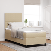 vidaXL Boxspring Säng med Madrass och LED Ljus Grön Grå 100x200 cm Sam...