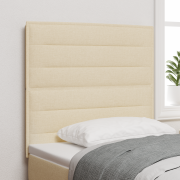 vidaXL Sänggavel Med Linjerad Design Gräddvit 80 cm Tyg