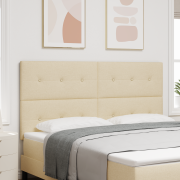 vidaXL Sänggavel Knappad Creme 180 cm Tyg