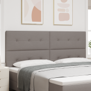 vidaXL Sänggavel med knappar taupe 200 cm tyg