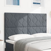 vidaXL Sänggavel i mörkgrå sammet med diamantblockdesign - 160 cm