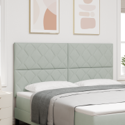 vidaXL Sänggavel Diamantblock Design Ljusgrå 180 cm Sammet