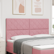 vidaXL Sänggavel med Diamantblock Design i Rosa 180 cm Sammet