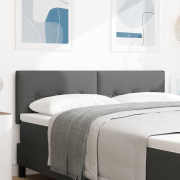 vidaXL LED Sänggavel med knappar mörkgrå 80 cm tyg