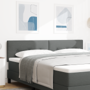 vidaXL LED Sänggavel med knappar mörkgrå 90 cm tyg