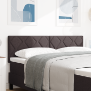 vidaXL LED-sänggavel Diamantblocksmönster Mörkbrun 144 cm Tyg