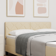 vidaXL LED-sänggavel Diamantblock Design Kräm 160 cm Tyg