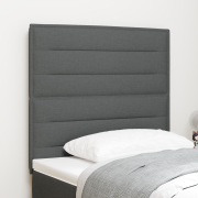 vidaXL LED Huvudgavel Linjer Design Mörkgrå 100 cm Tyg