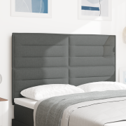 vidaXL LED Huvudgavel Linjer Design Mörkgrå 72 cm Tyg