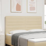 vidaXL LED sänggavel linjer design grädde 90 cm tyg