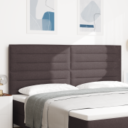vidaXL LED-sänggavel med linjedesign mörkbrun 100 cm textil