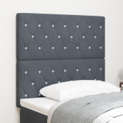 vidaXL LED sänggavel Mörkgrå 90 cm Sammet