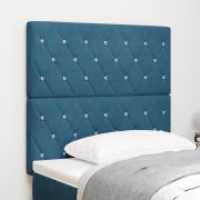 vidaXL LED Sänggavel Mörkblå 90 cm Sammet