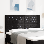 vidaXL LED Sänggavel Svart 90 cm Sammet