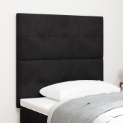 vidaXL LED Huvudgavel Svart 90 cm Sammet