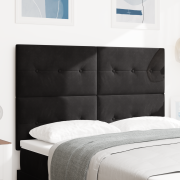 vidaXL LED Huvudgavel Svart 72 cm Sammet