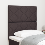 vidaXL LED Huvudgavel Diamantblockdesign Mörk Brun 80 cm Tyg