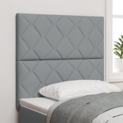 vidaXL LED Huvudgavel Diamantblock Design Ljusgrå 90 cm Tyg