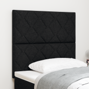 vidaXL LED huvudgavel Diamantblocksdesign svart 90 cm tyg