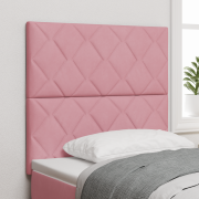 vidaXL LED Sänggavel Diamond Blocks Design Rosa 100 cm Sammet