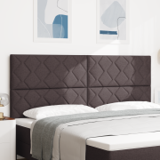 vidaXL LED Sänggavel Diamantblock design Mörkbrun 200 cm Tyg