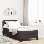 vidaXL Kontinentalsäng med madrass mörkbrun 100x200 cm tyg