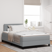 vidaXL Boxspring säng med madrass Ljusgrå 120x200 cm Tyg