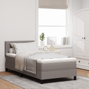 vidaXL Bäddmadrass med Sängbotten Taupe 80x200 cm Tyg
