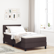 vidaXL Sängbotten med Madrass Mörkbrun 90x200 cm Tyg