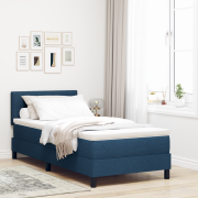 vidaXL Sängbotten med madrass Blå 90x200 cm Tyg