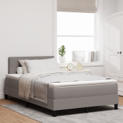 vidaXL Boxspring Säng med Madrass Taupe 120x190 cm Tyg