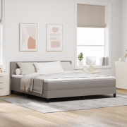 vidaXL Box Säng med Madrass Taupe 180x200 cm Tyg