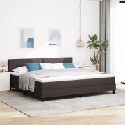 vidaXL Bäddmadrass med sängram Mörkbrun 200x200 cm Tyg