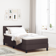 vidaXL Bäddmadrass med Säng Mörkbrun 100x200 cm Tyg
