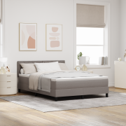 vidaXL Boxspring Säng med Madrass Taupe 140x190 cm Tyg