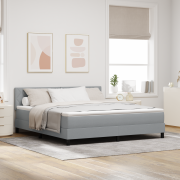 vidaXL Boxspring Säng med Madrass Ljusgrå 180x200 cm Tyg