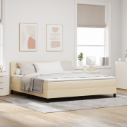 vidaXL Boxspring Säng med Madrass Gräddfärgad 180x200 cm Tyg