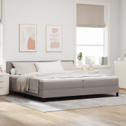 vidaXL Boxfjäder Säng med madrass Taupe 200x200 cm Tyg