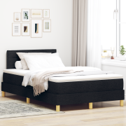 vidaXL Sängbotten med Madrass Svart 120x200 cm Tyg