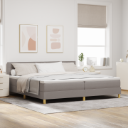 vidaXL Sängbotten med madrass Taupe 200x200 cm Tyg