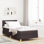 vidaXL Boxfjädringssäng med madrass Mörkbrun 100x200 cm Tyg