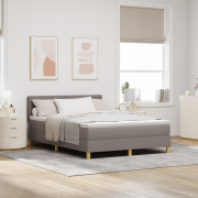 vidaXL Box spring säng med madrass Taupe 140x200 cm Tyg