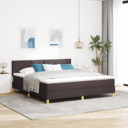 vidaXL Box Säng Madrass med Topp Mörk Brun 180x200 cm Tyg