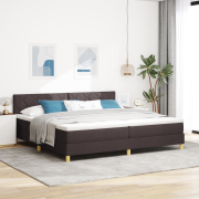 vidaXL Boxsväng säng med madrass Mörkbrun 200x200 cm Tyg