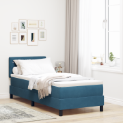 vidaXL Sängbotten med Madrass Mörkblå 80x200 cm Sammet