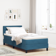 vidaXL Sängbotten med madrass Mörkblå 90x200 cm Sammet