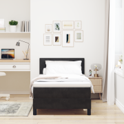 vidaXL Resårsäng med madrass 90x200 cm svart sammet