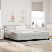 vidaXL Resårsäng med madrass 200x200 cm ljusgrå sammet