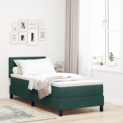 vidaXL Resårsäng med madrass 80x200 cm mörkgrön sammet