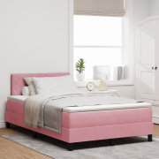vidaXL Box Spring Säng med Madrass Rosa 120x200 cm Sammet